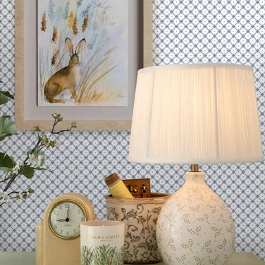 Laura Ashley Wickerwork Dark Seaspray Blue Wallpaper
