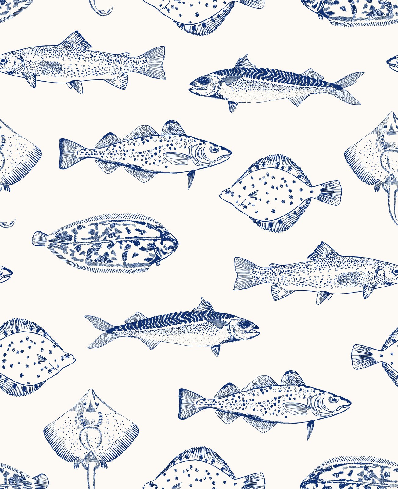 Joules Name The Plaice Coast Blue Wallpaper