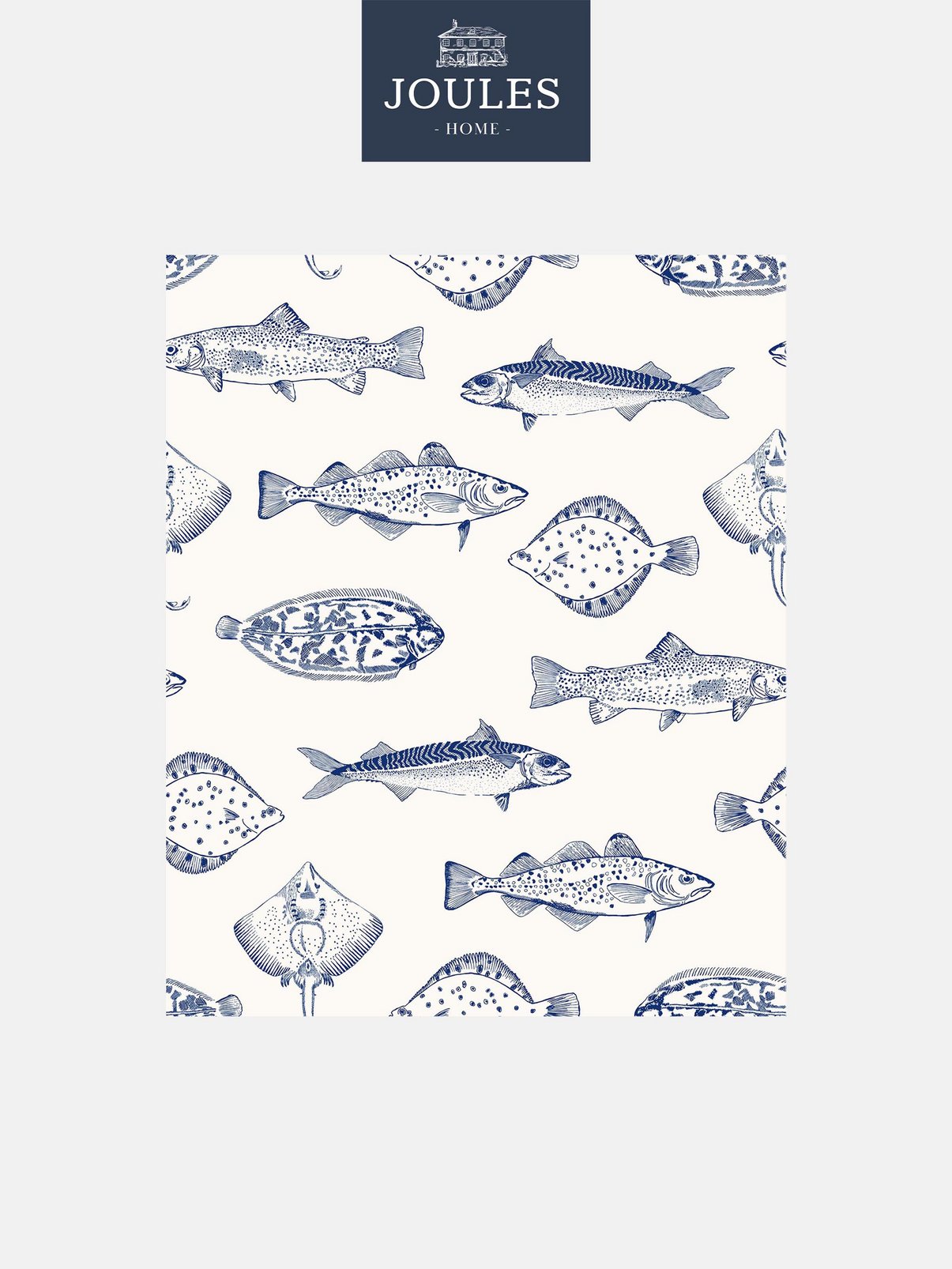 Joules Name The Plaice Coast Blue Wallpaper