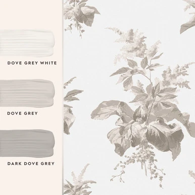 Laura Ashley Narberth Dove Grey Wallpaper