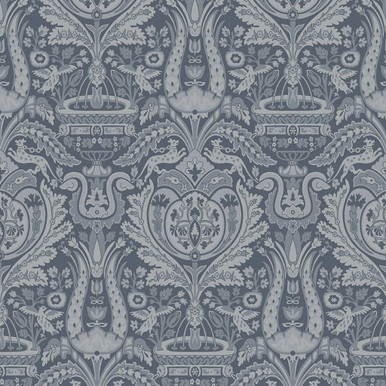 laura ashley heraldic damask dusky seaspray wallpaper