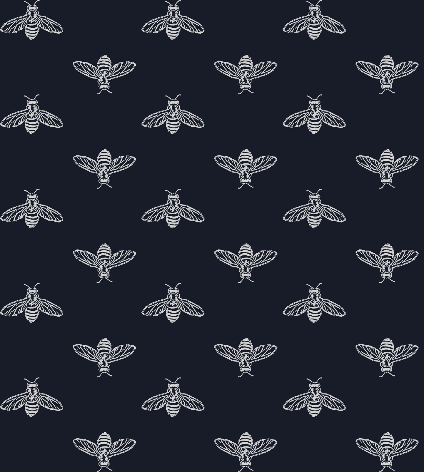 Joules Block Print Bee French Navy Wallpaper