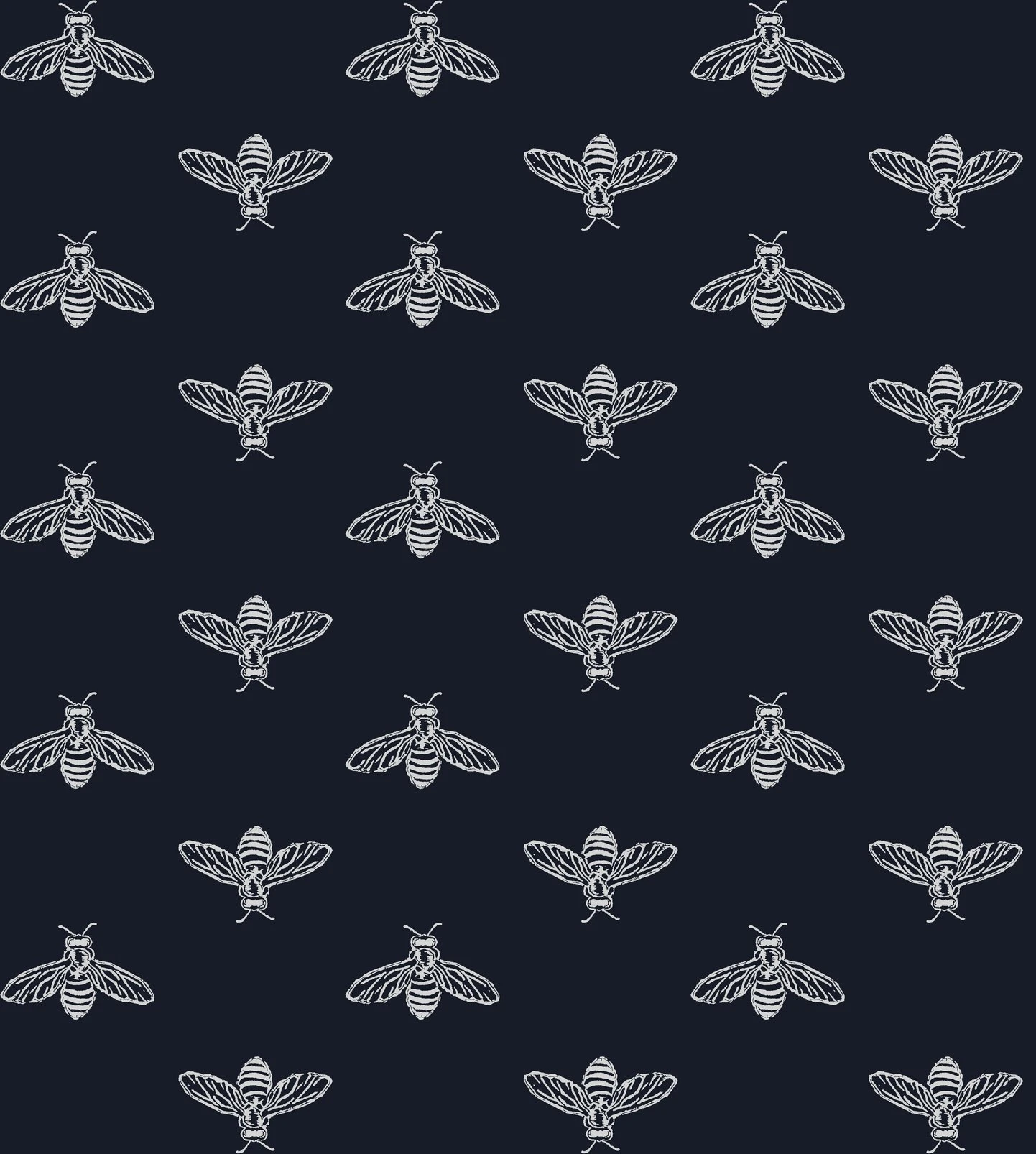 Joules Block Print Bee French Navy Wallpaper