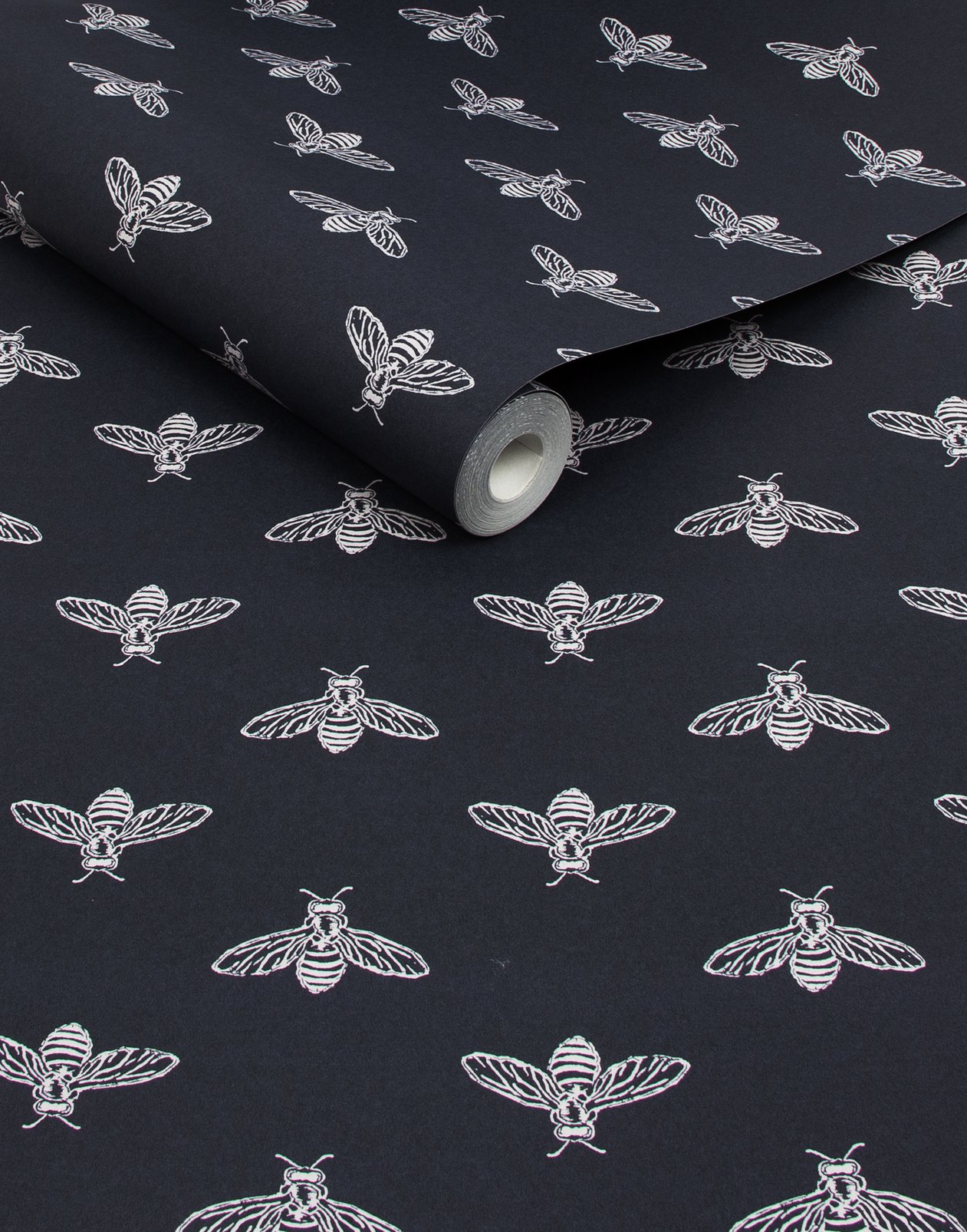 Joules Block Print Bee French Navy Wallpaper