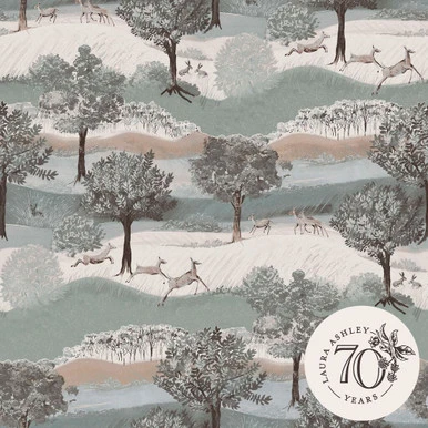 Laura Ashley Hartingdon Jade Green Wallpaper