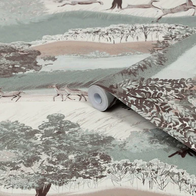 Laura Ashley Hartingdon Jade Green Wallpaper