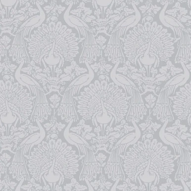 laura ashley peacock damask pale slate wallpaper
