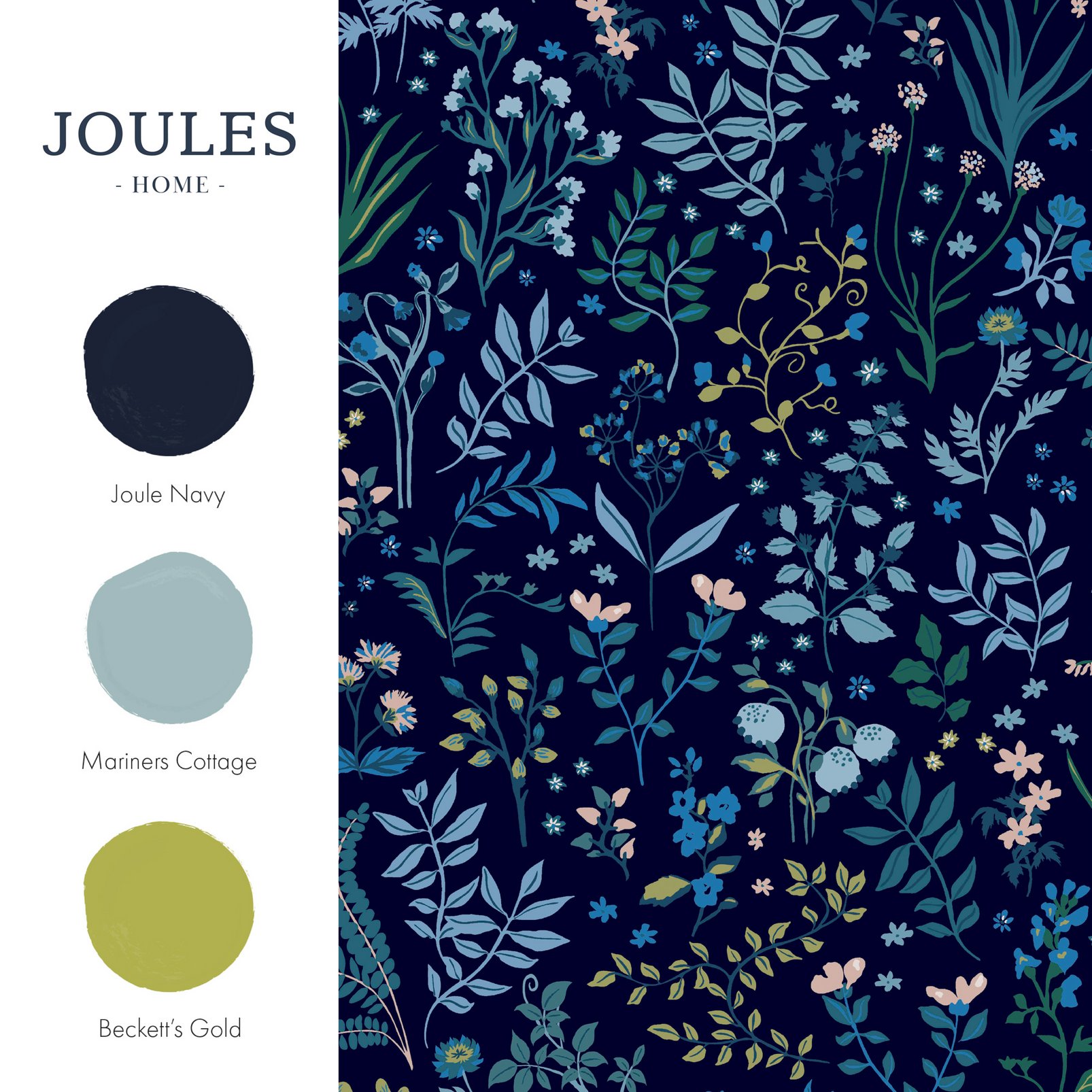 Joules Holcombe Floral Navy Wallpaper