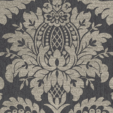Archive Damask Black And Gold Wallpaper