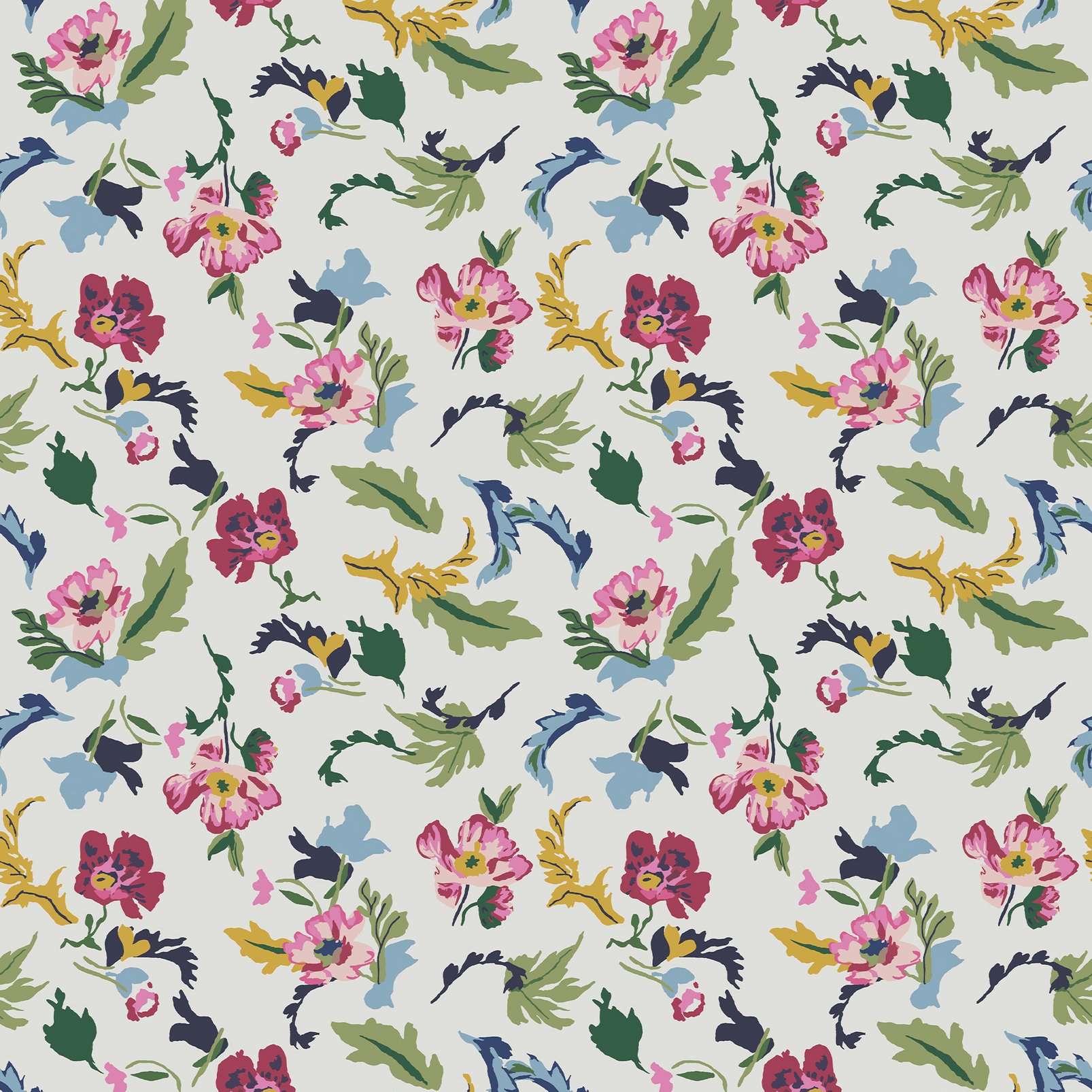 Joules Cambridge Painted Floral Creme Wallpaper