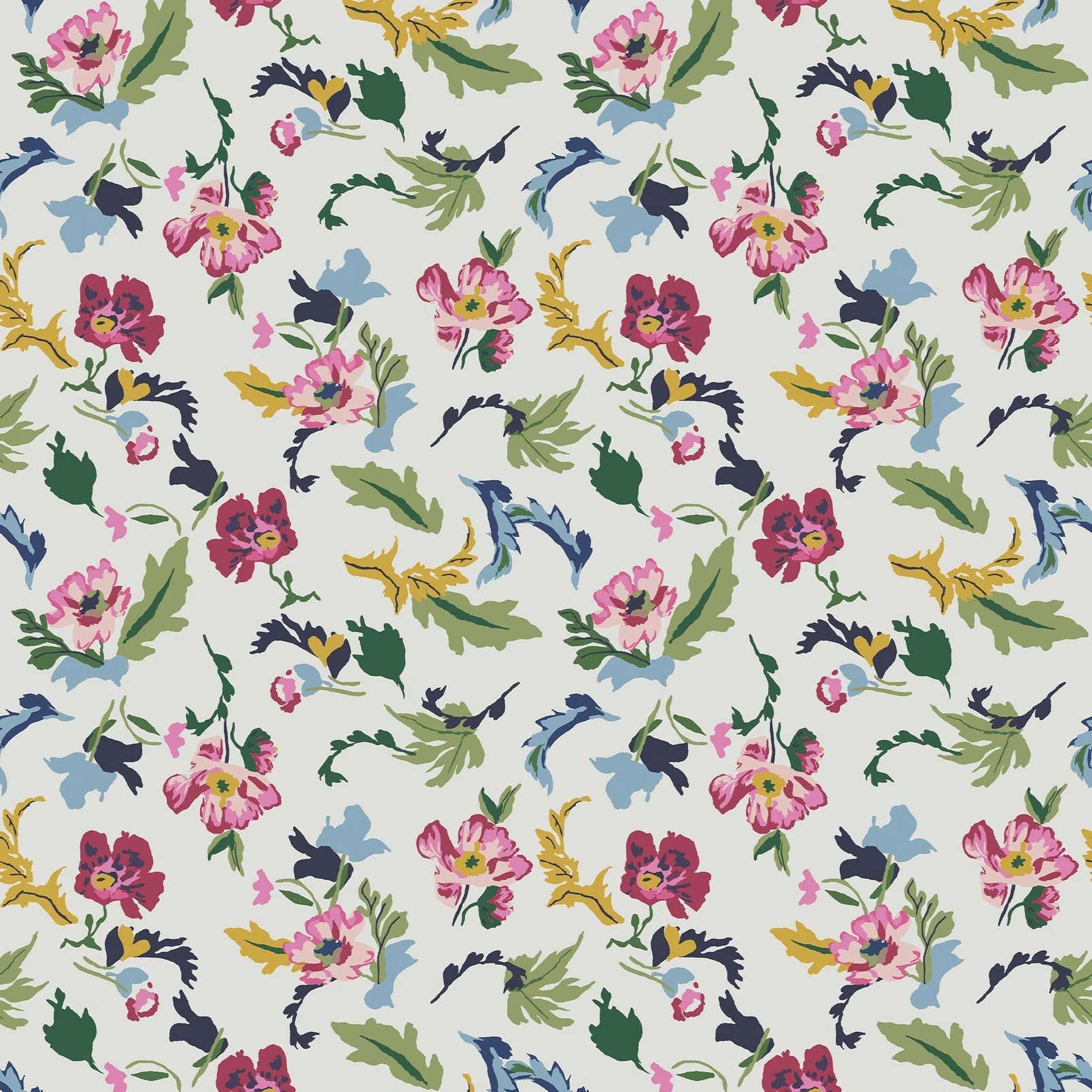 Joules Cambridge Painted Floral Creme Wallpaper