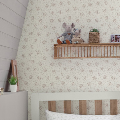 Laura Ashley Alphabet Dove Grey Wallpaper