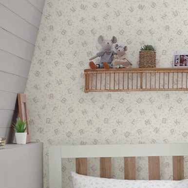 Laura Ashley Alphabet Dove Grey Wallpaper