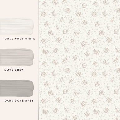 Laura Ashley Alphabet Dove Grey Wallpaper