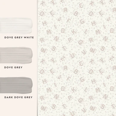 Laura Ashley Alphabet Dove Grey Wallpaper