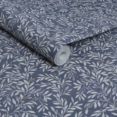 Next Ditsy Leaf Navy Wallpaper