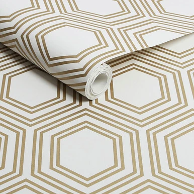 Next Honeycomb Geo Neutral Wallpaper