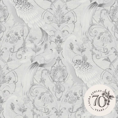 Laura Ashley Tregaron Silver Wallpaper