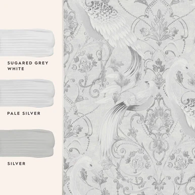 Laura Ashley Tregaron Silver Wallpaper