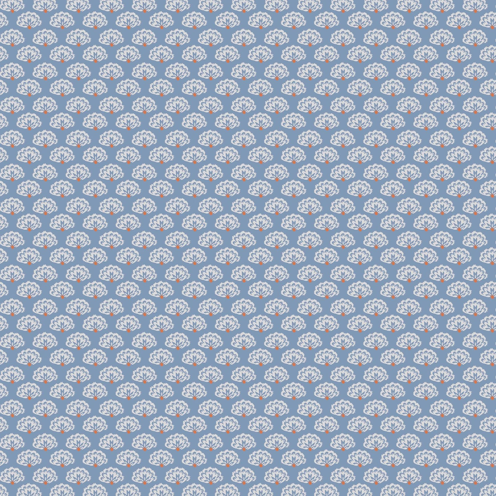 Joules Peacock Geo Blue Creme Wallpaper