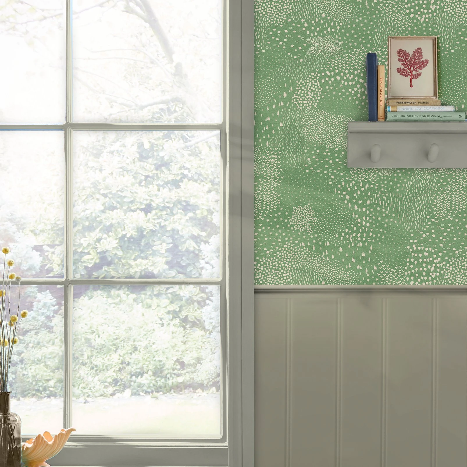 Joules Mono Farm Green Wallpaper