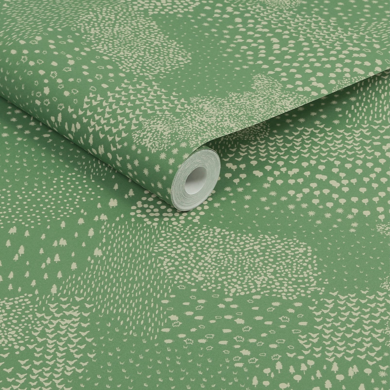 Joules Mono Farm Green Wallpaper