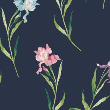 Laura Ashley Hawling Irises Midnight Seaspray Wallpaper - 127399_TILE_HAWLING IRISES MIDNIGHT SEASPRAY_01.jpg
