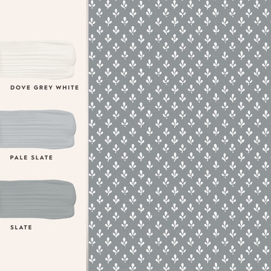 Laura Ashley Trefoil Slate Grey Wallpaper