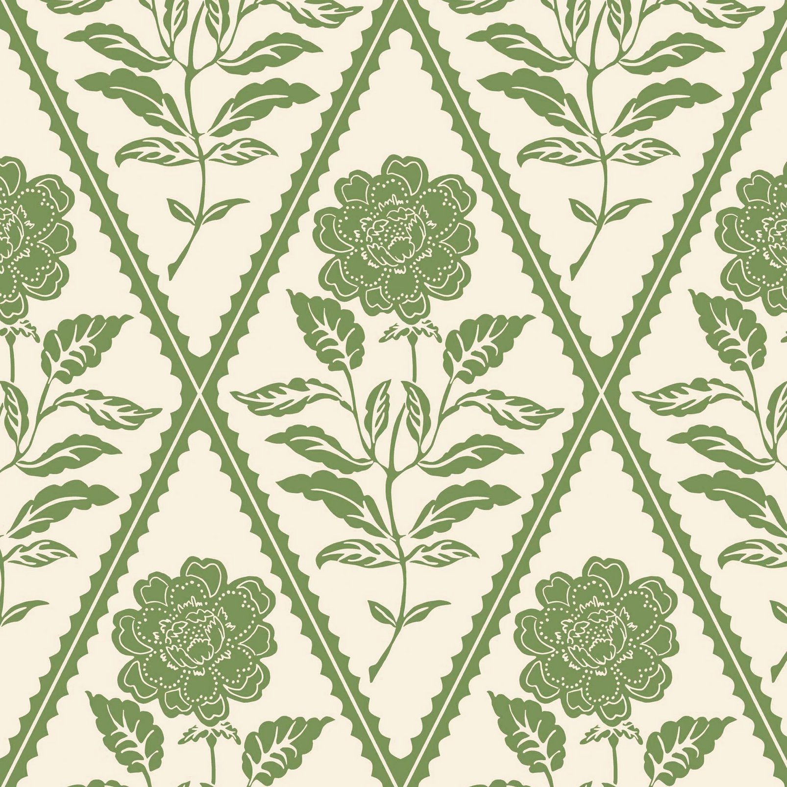 Joules Juliette Floral Cream & Green Wallpaper