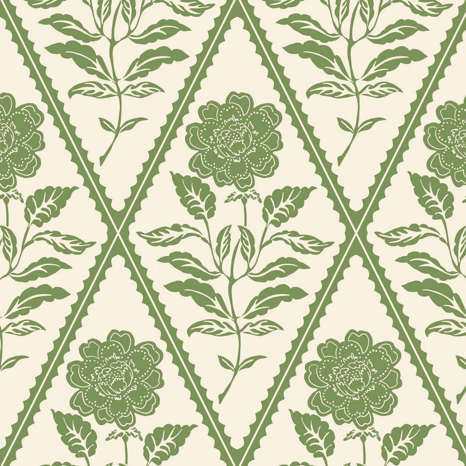 Joules Juliette Floral Cream & Green Wallpaper
