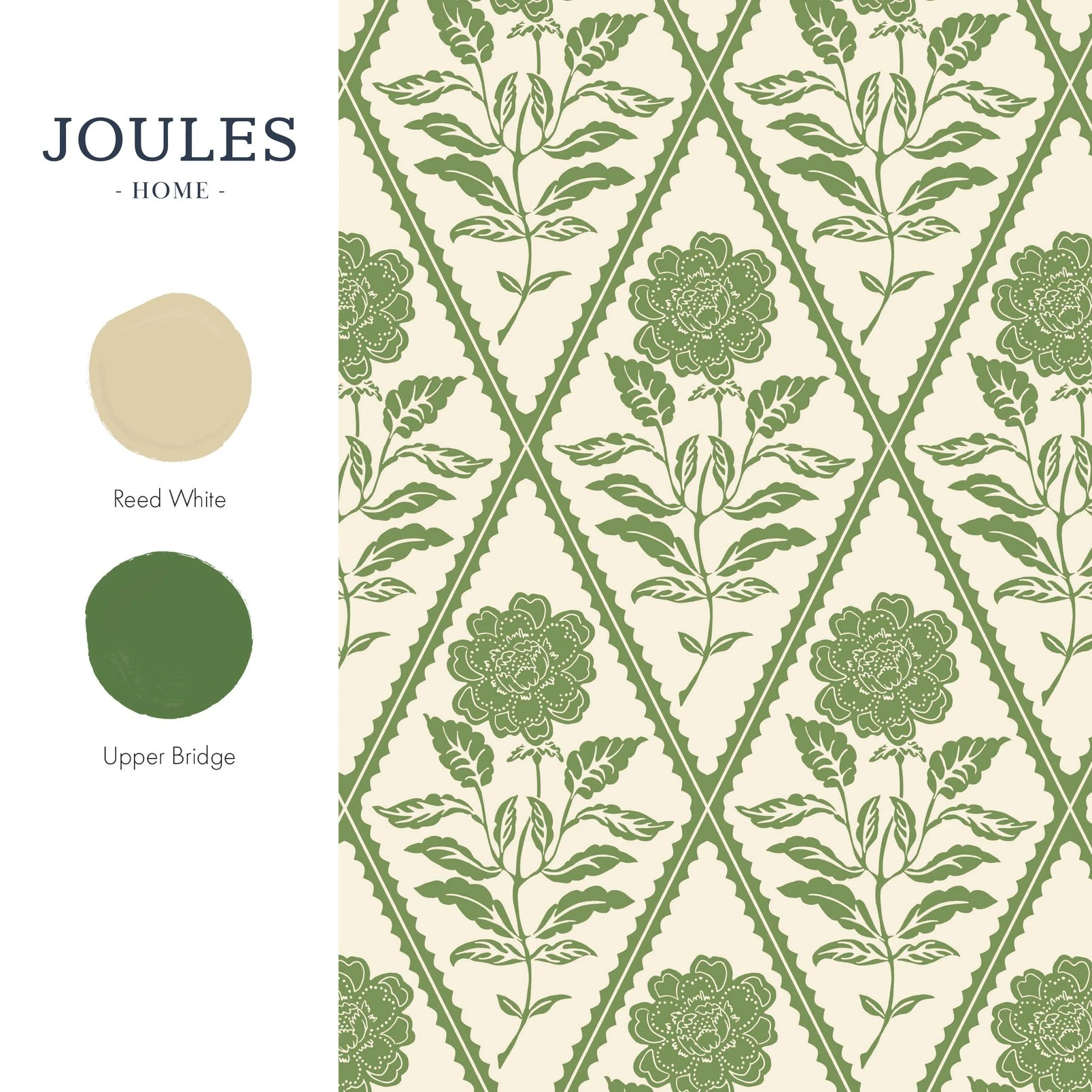 Joules Juliette Floral Cream & Green Wallpaper