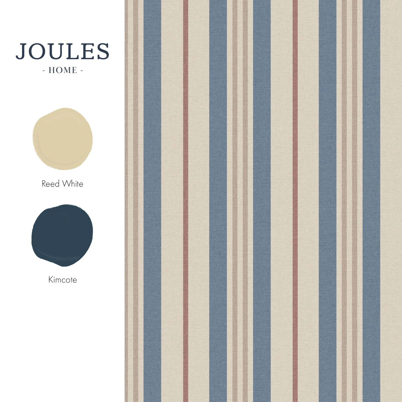Joules Grove Stripe Pink & Blue Wallpaper