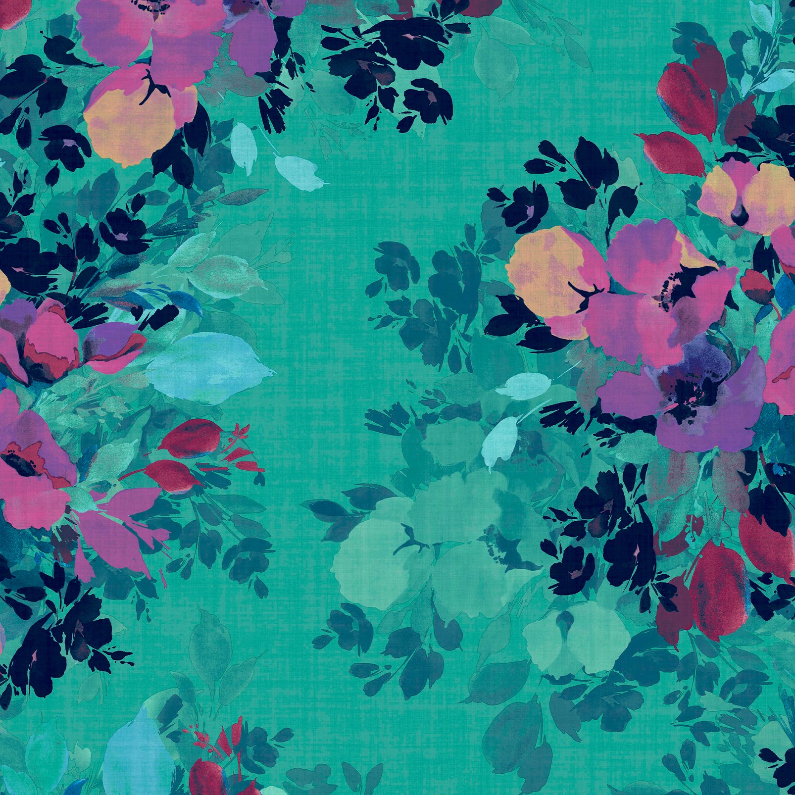 Nicole Miller Botanic Peel & Stick Teal Wallpaper