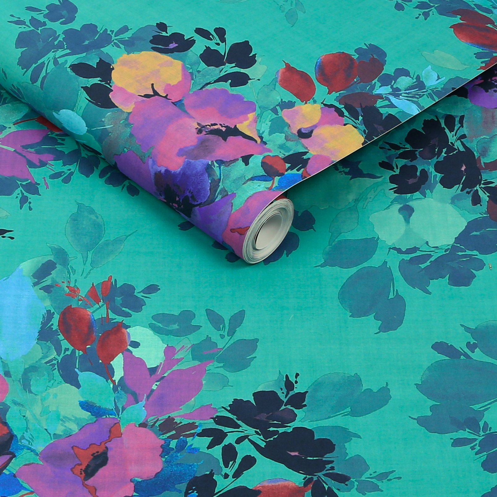 Nicole Miller Botanic Peel & Stick Teal Wallpaper