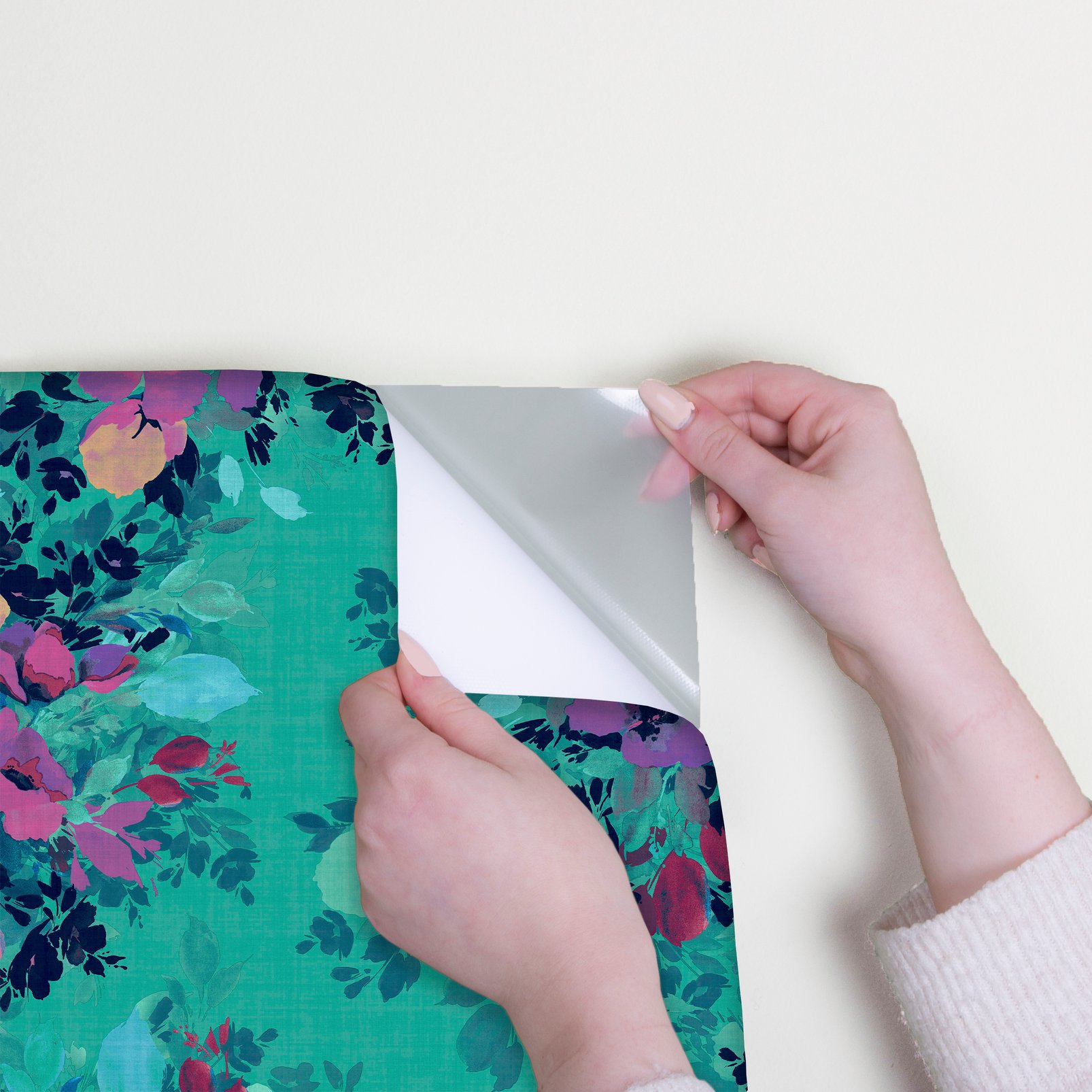 Nicole Miller Botanic Peel & Stick Teal Wallpaper