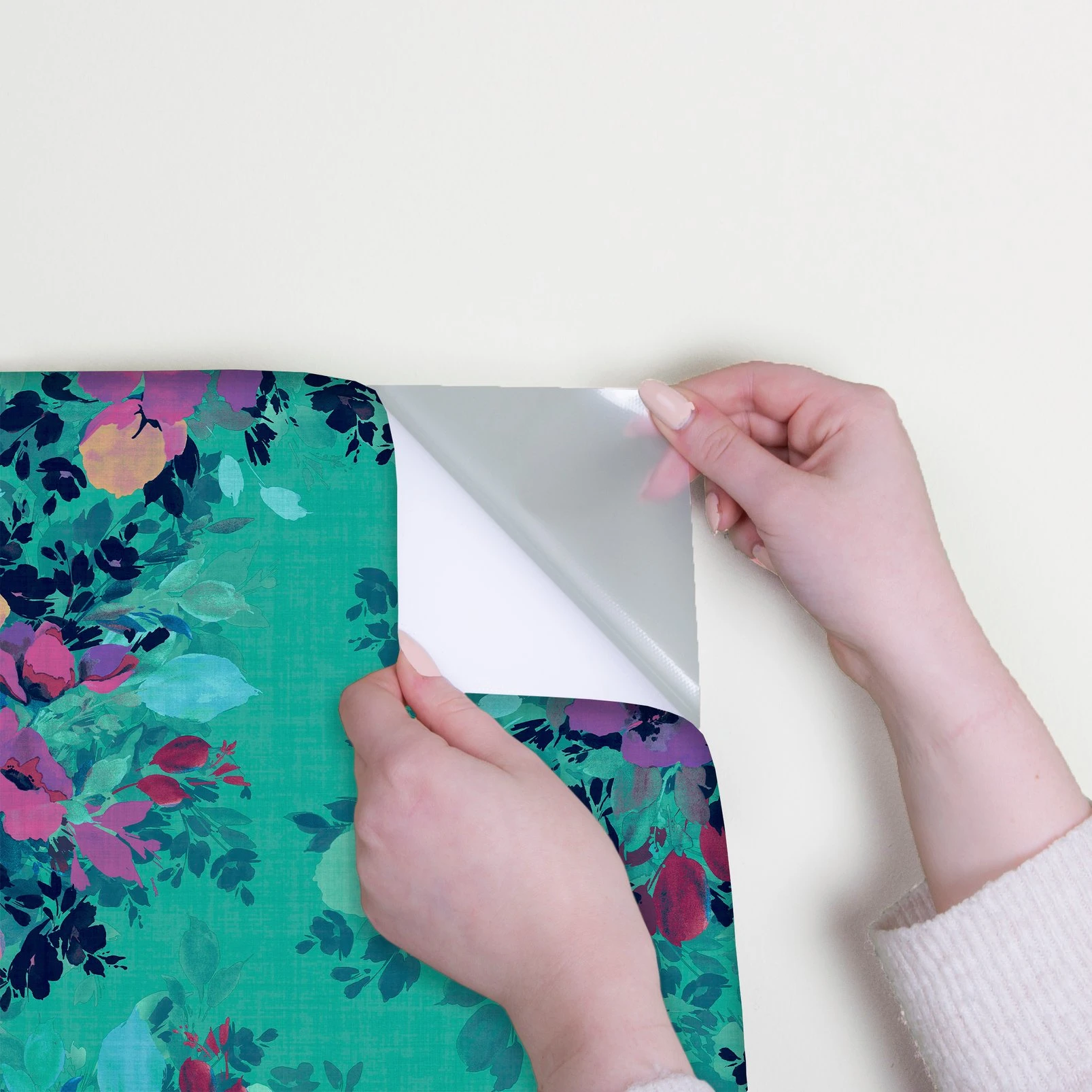 Nicole Miller Botanic Peel & Stick Teal Wallpaper