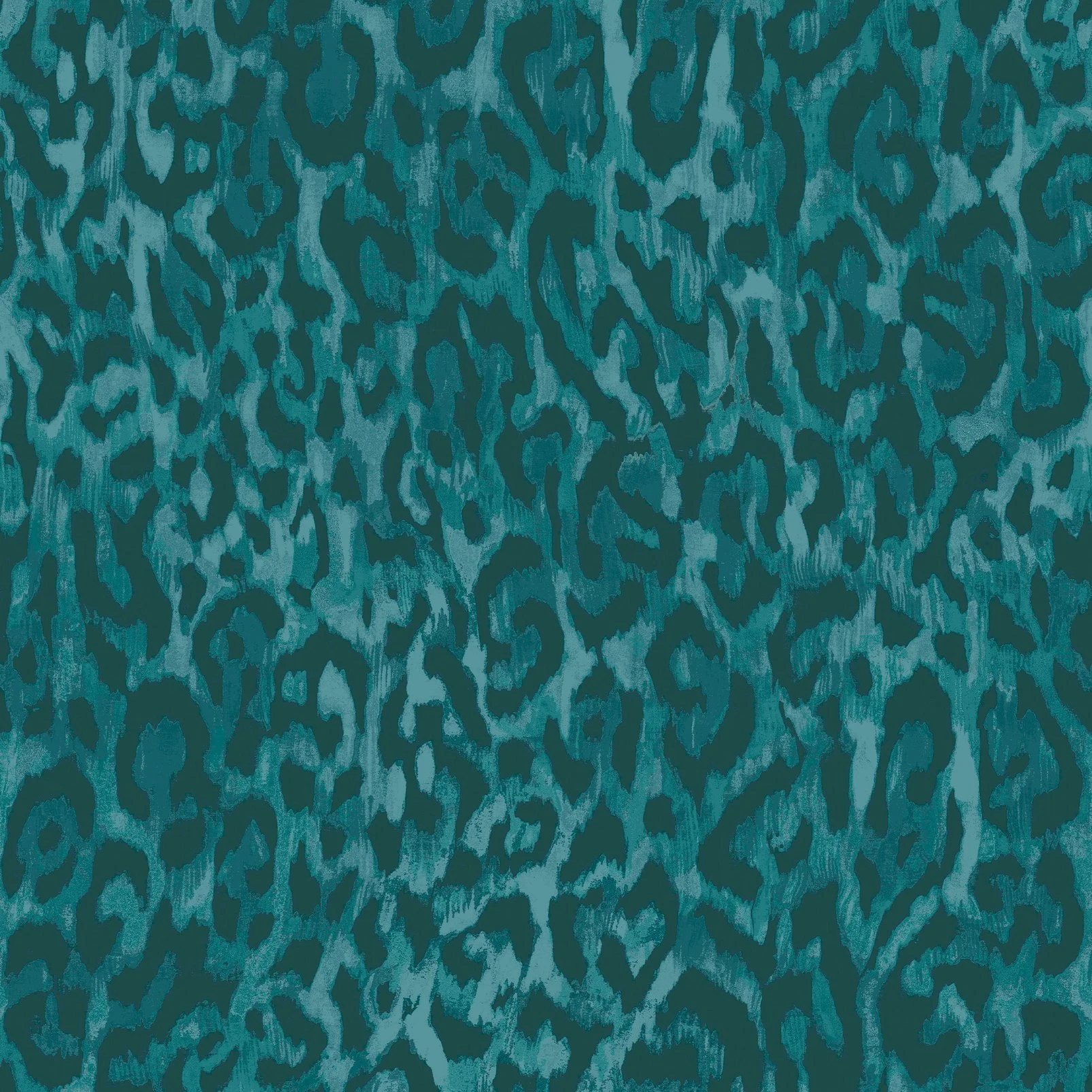 Nicole Miller Laid Back Leopard Peel & Stick Teal Wallpaper