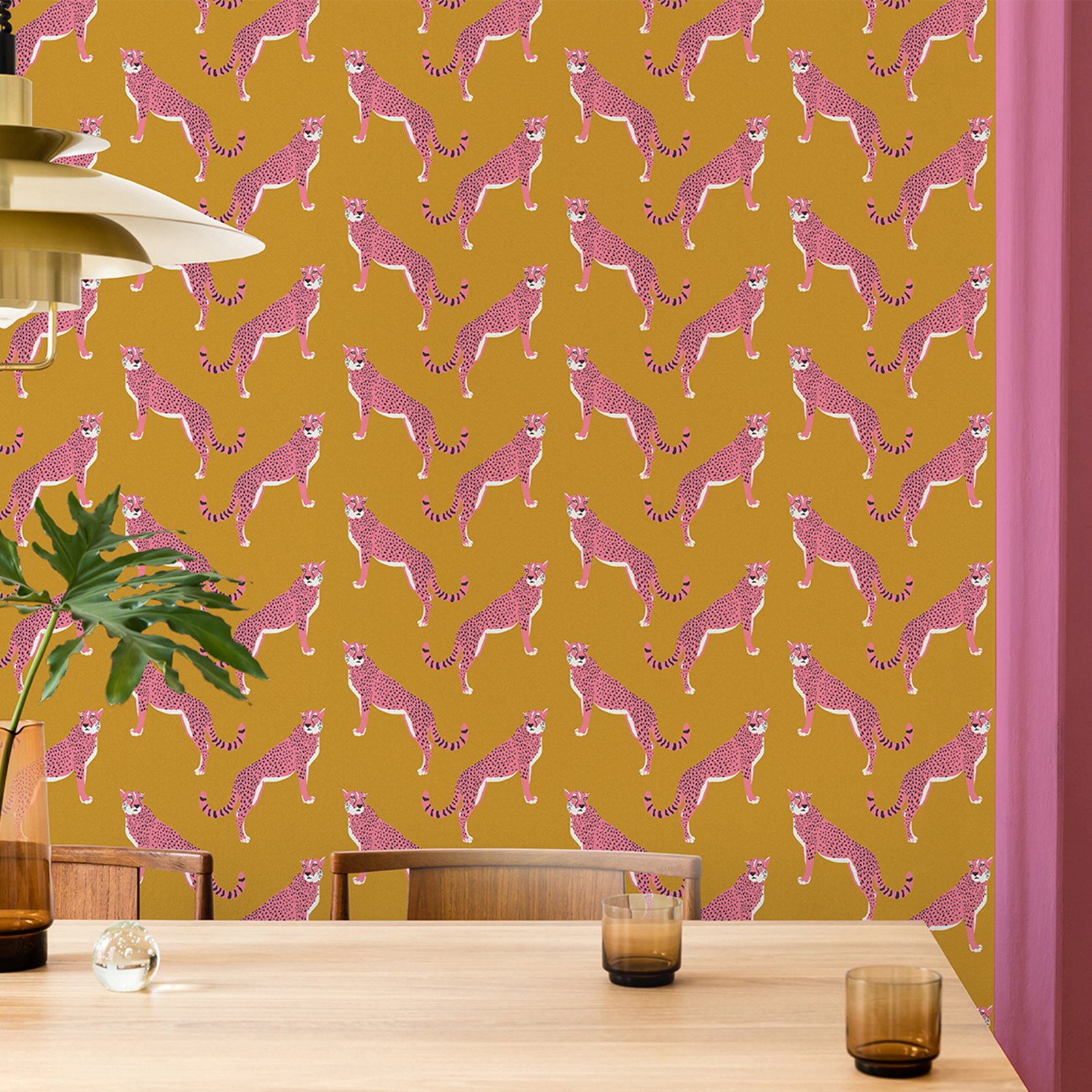 Nicole Miller Guepardo Peel & Stick Ochre Wallpaper