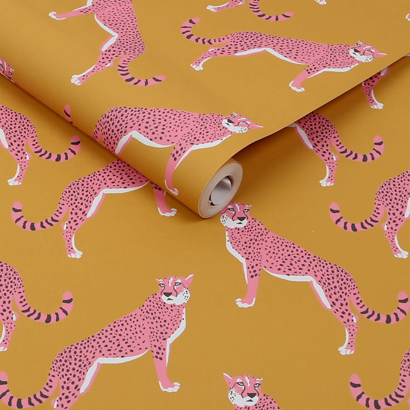 Nicole Miller Guepardo Peel & Stick Ochre Wallpaper