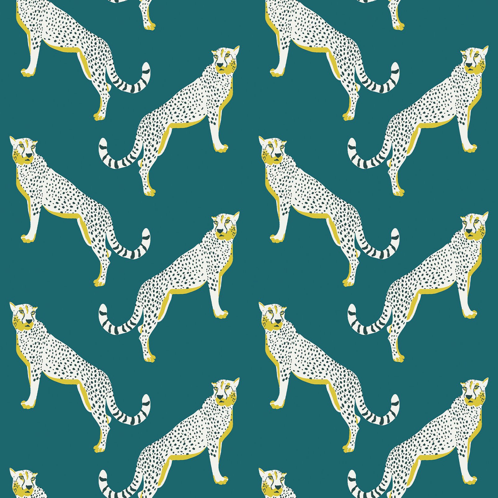 Nicole Miller Guepardo Peel & Stick Teal Wallpaper