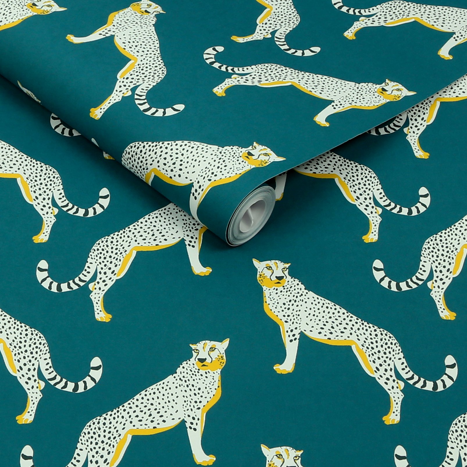 Nicole Miller Guepardo Peel & Stick Teal Wallpaper
