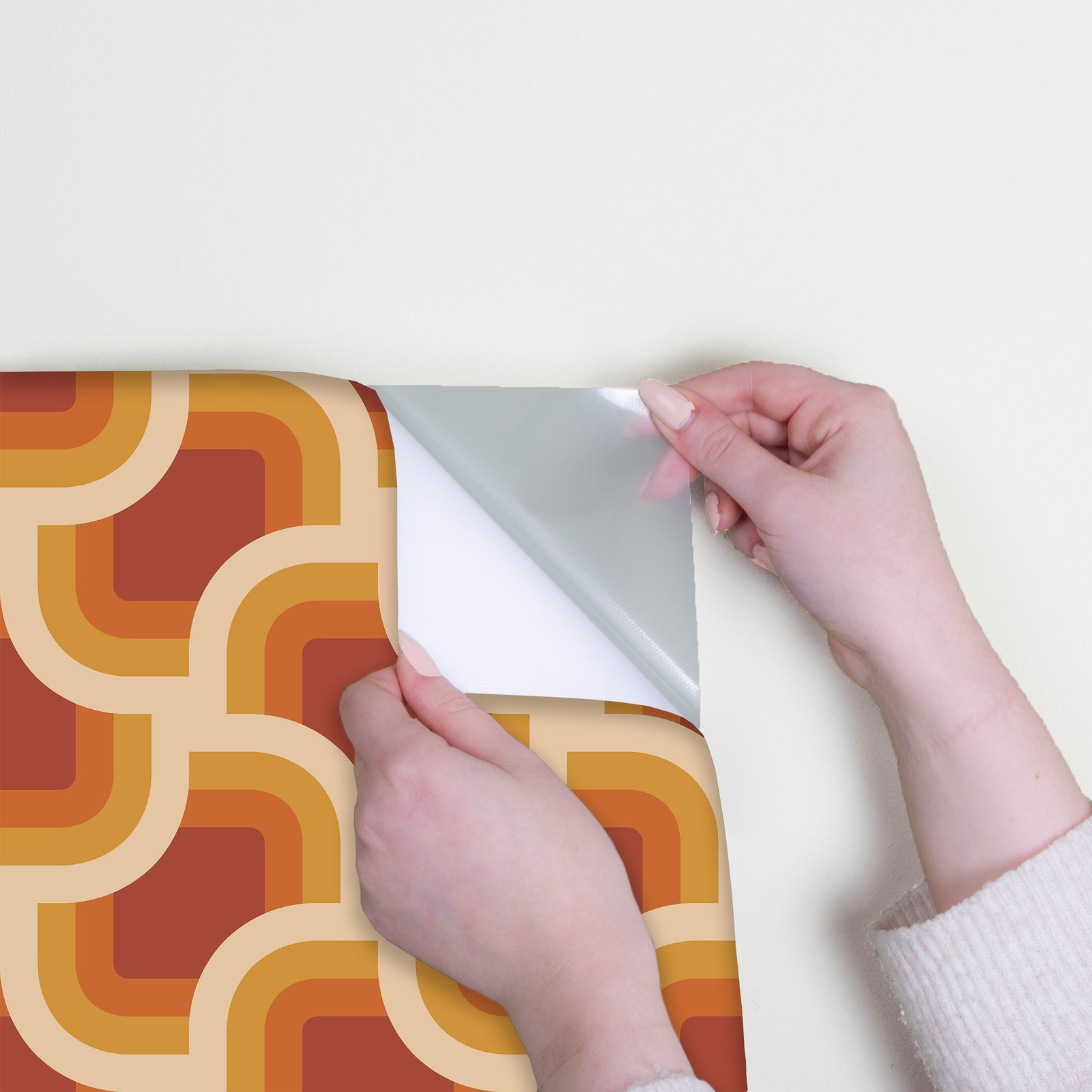 Nicole Miller Retro Geo Peel & Stick Clay / Turmeric Wallpaper