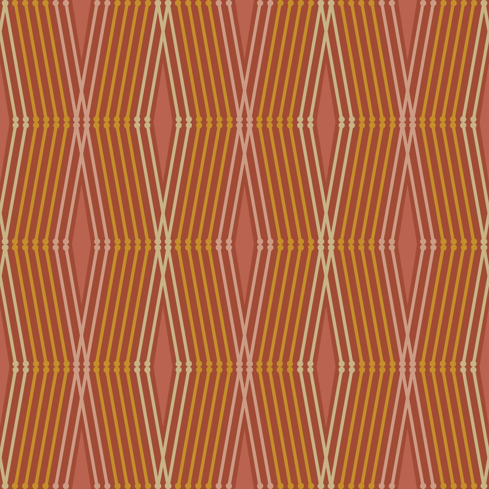 Nicole Miller Hard Edge Ogee Peel & Stick Clay Wallpaper
