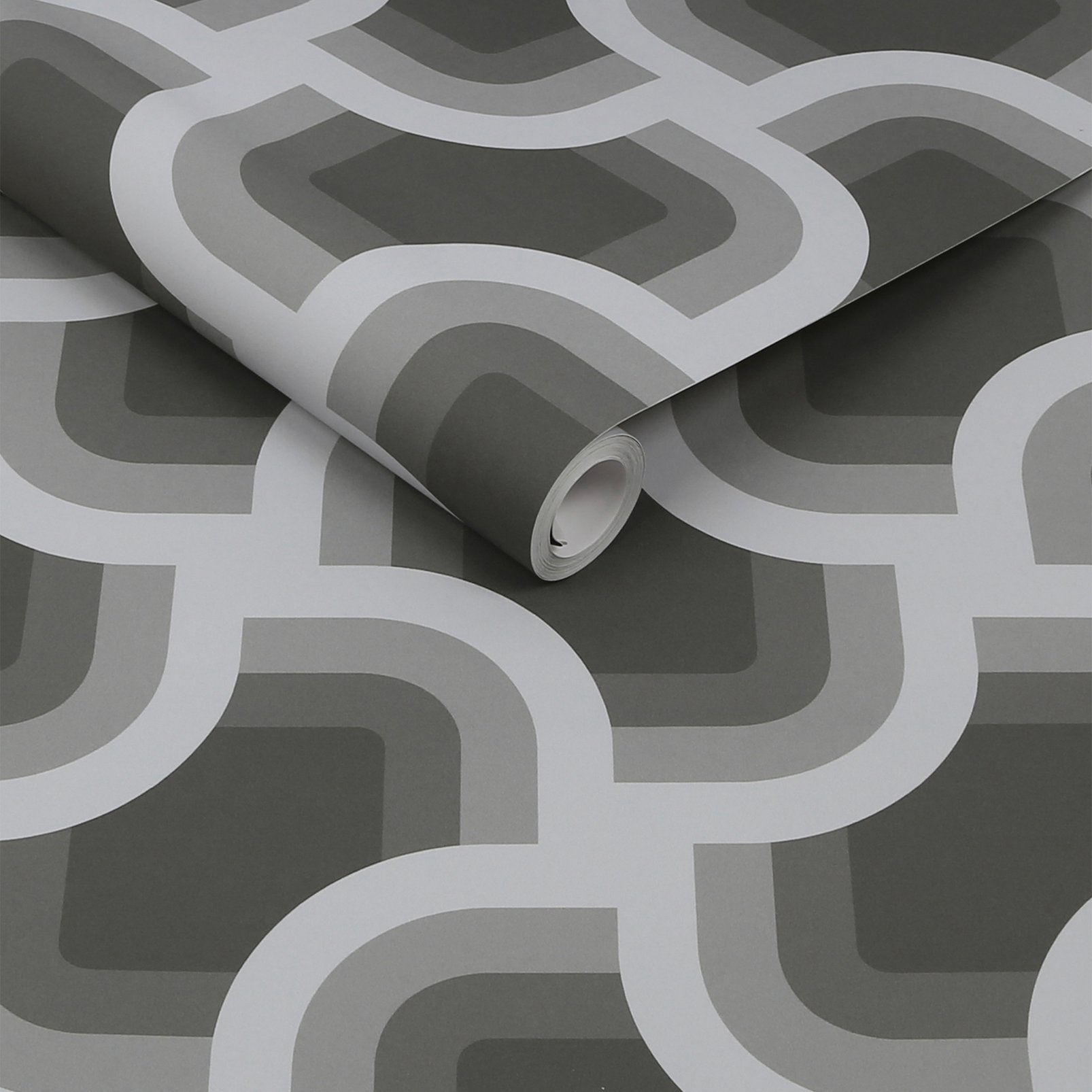 Nicole Miller Retro Geo Peel & Stick Black Wallpaper