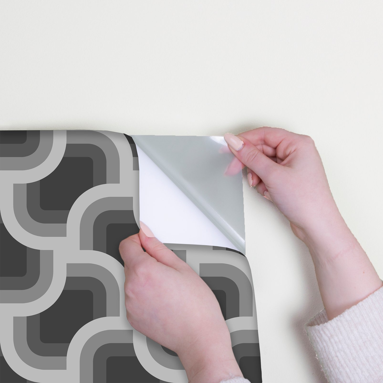 Nicole Miller Retro Geo Peel & Stick Black Wallpaper