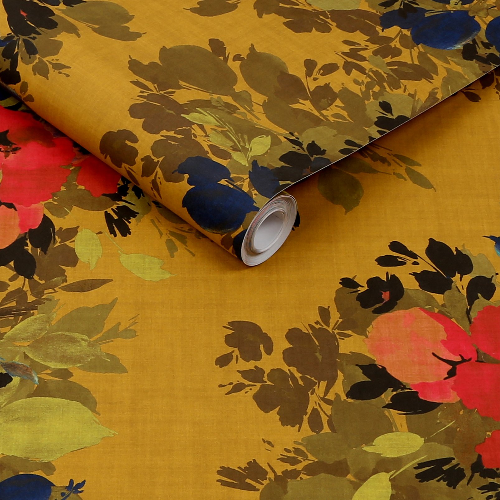 Nicole Miller Botanic Peel & Stick Ochre Wallpaper