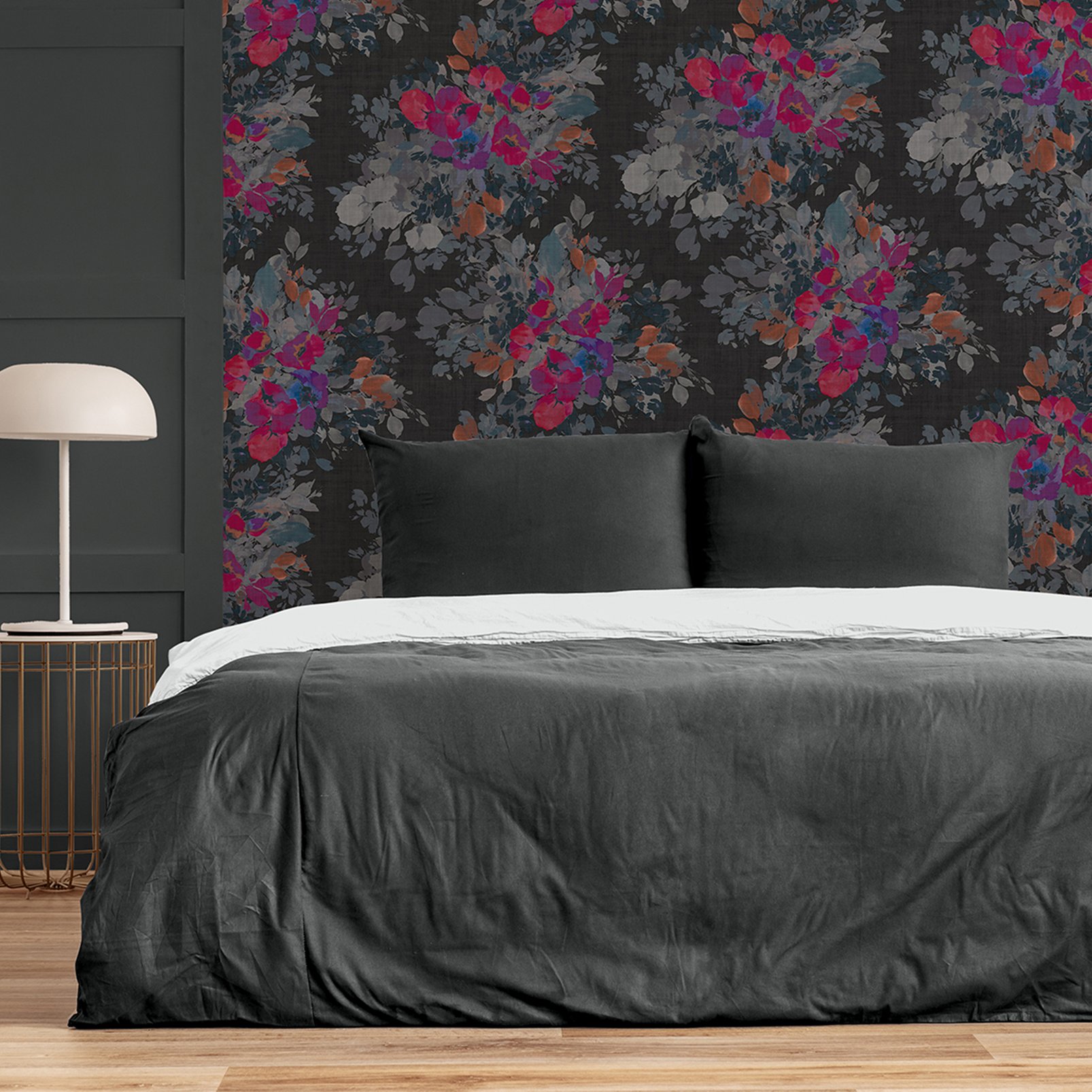 Nicole Miller Botanic Peel & Stick Black Wallpaper