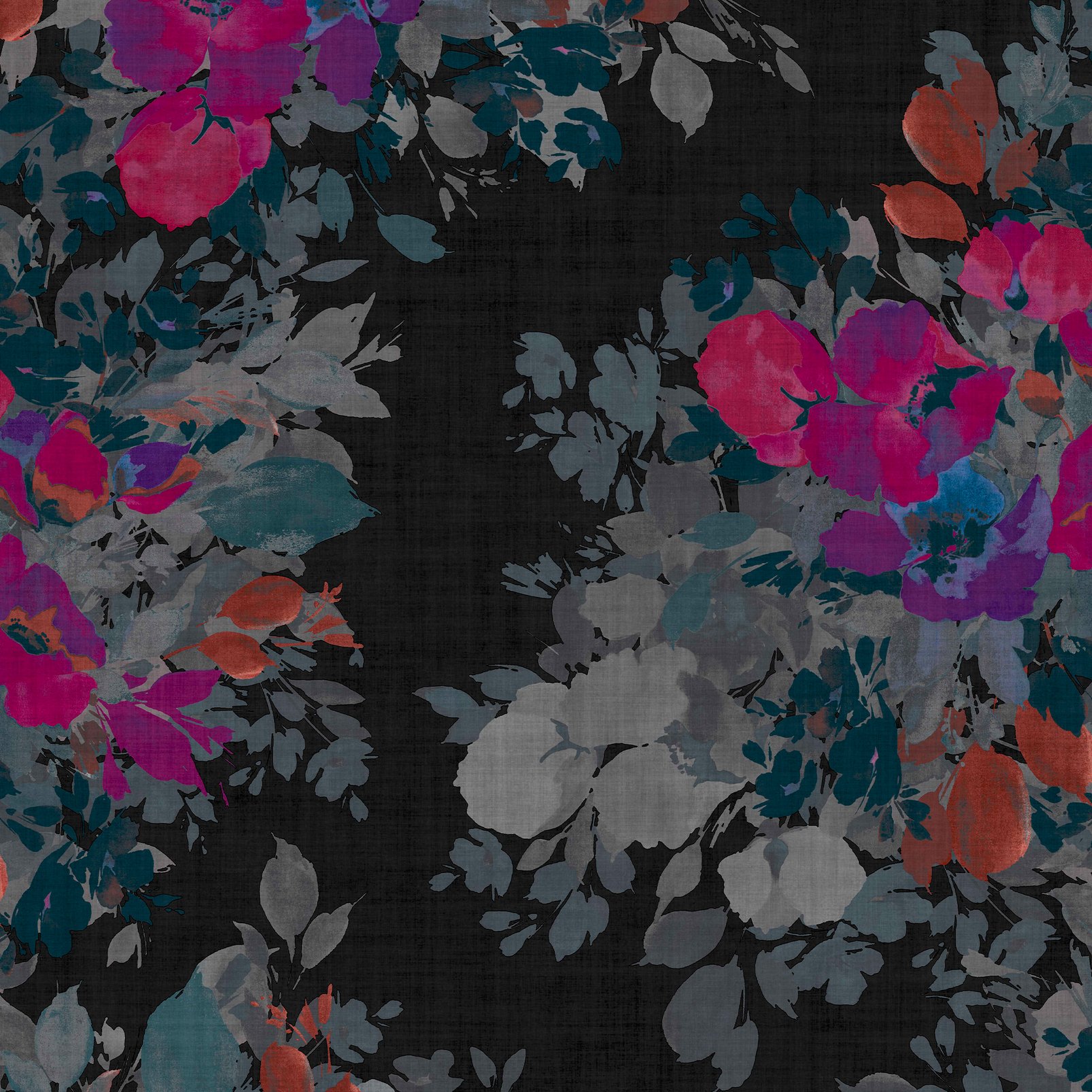 Nicole Miller Botanic Peel & Stick Black Wallpaper