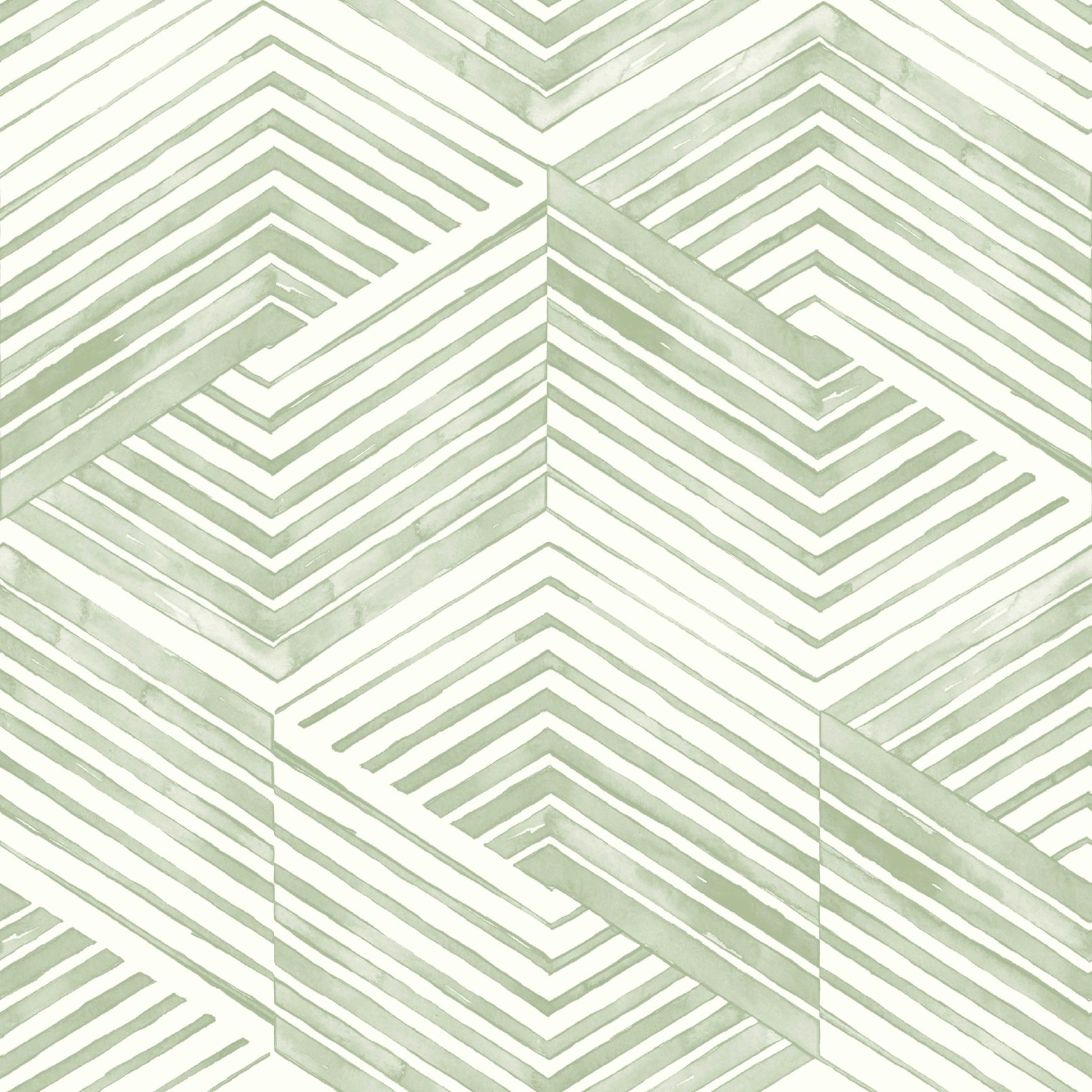 Nicole Miller Geo Movement Peel & Stick Sage Wallpaper