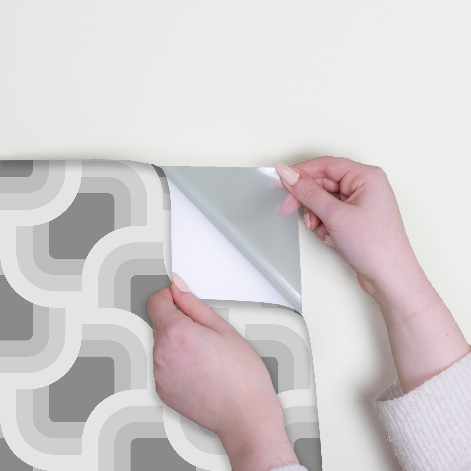 Nicole Miller Retro Geo Peel & Stick Smoke Wallpaper